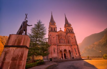 King Pelayo at the Basilica of Covadonga