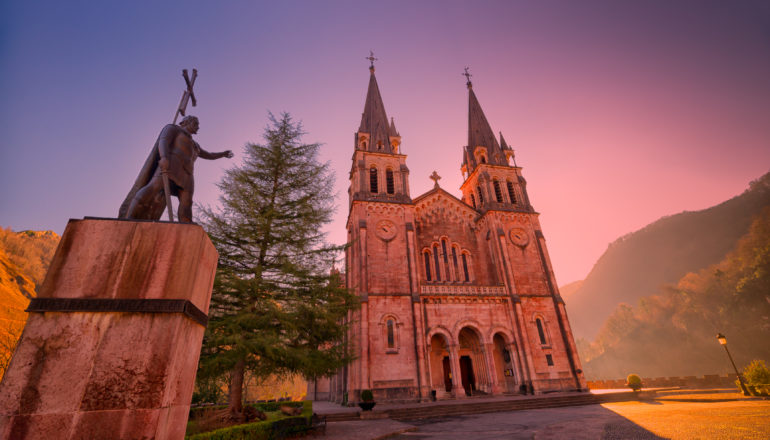 King Pelayo at the Basilica of Covadonga